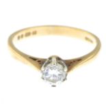 9ct gold diamond single-stone ring,