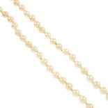 Cultured pearl single-strand necklace,