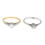 18ct gold diamond ring,