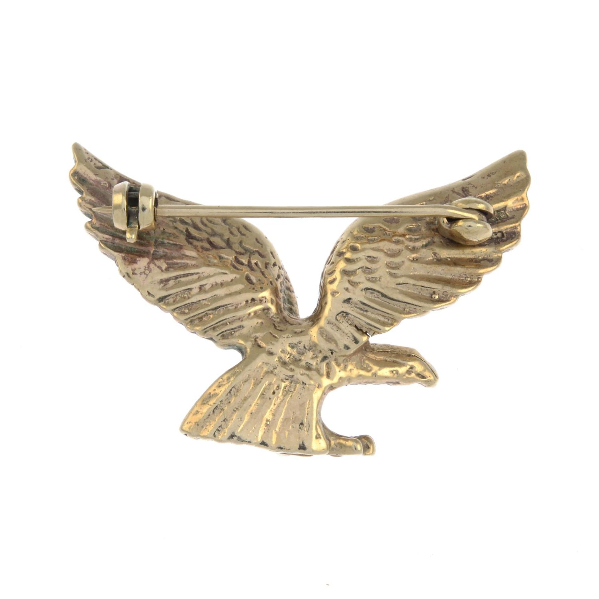 An eagle brooch, with colourless gem accent eye. - Image 2 of 2