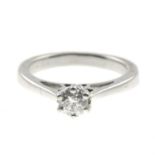 An 18ct gold diamond single-stone ring.Estimated diamond weight 0.30ct,