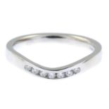 An 18ct gold diamond chevron ring.Estimated total diamond weight 0.15ct.