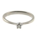 An 18ct gold diamond single-stone ring.Estimated total diamond weight under 0.10ct,