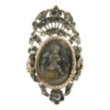A late George gem-set mourning ring, with band replacement.Ring size K.
