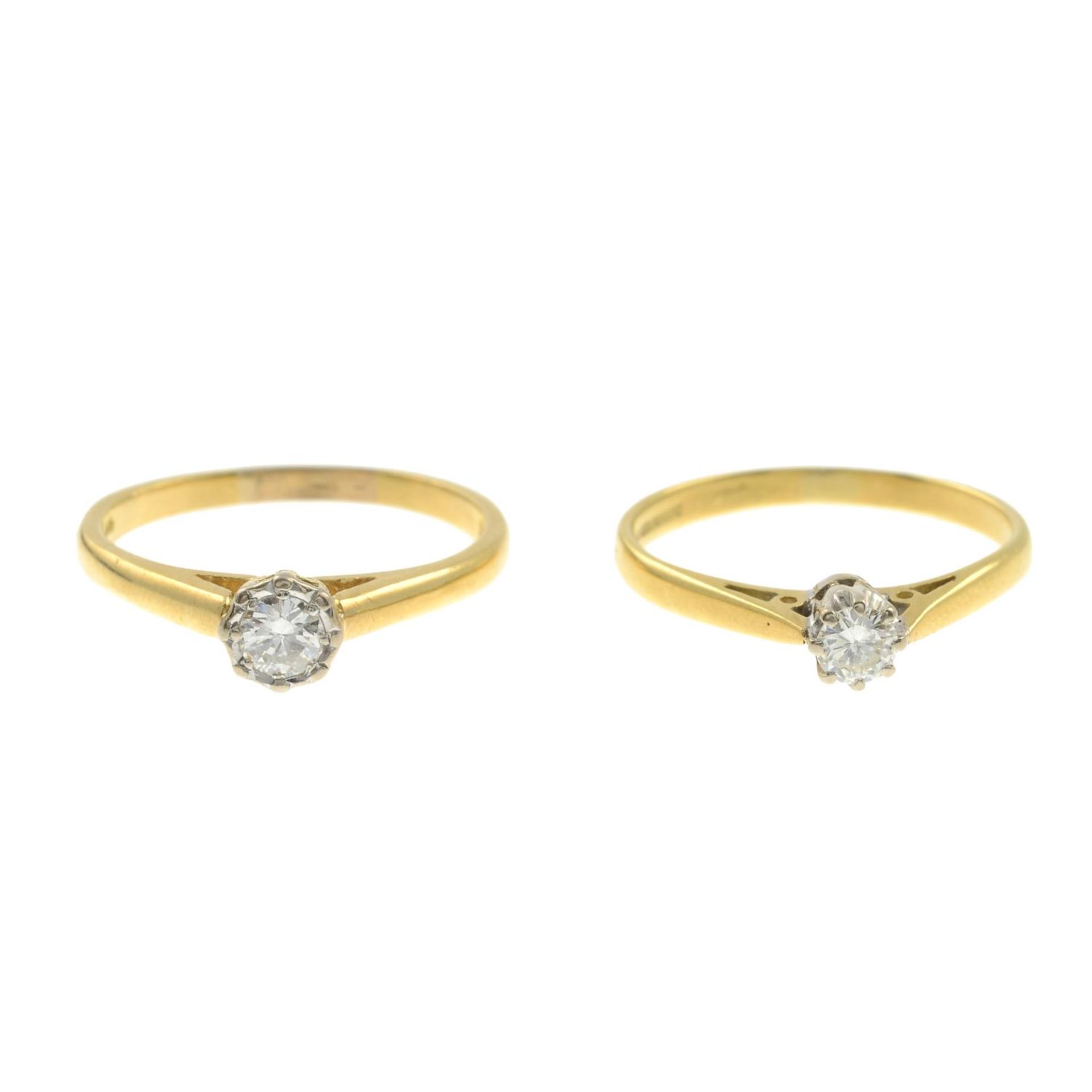 18ct gold diamond single-stone ring,