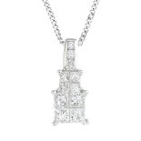 An 18ct gold diamond set pendant,