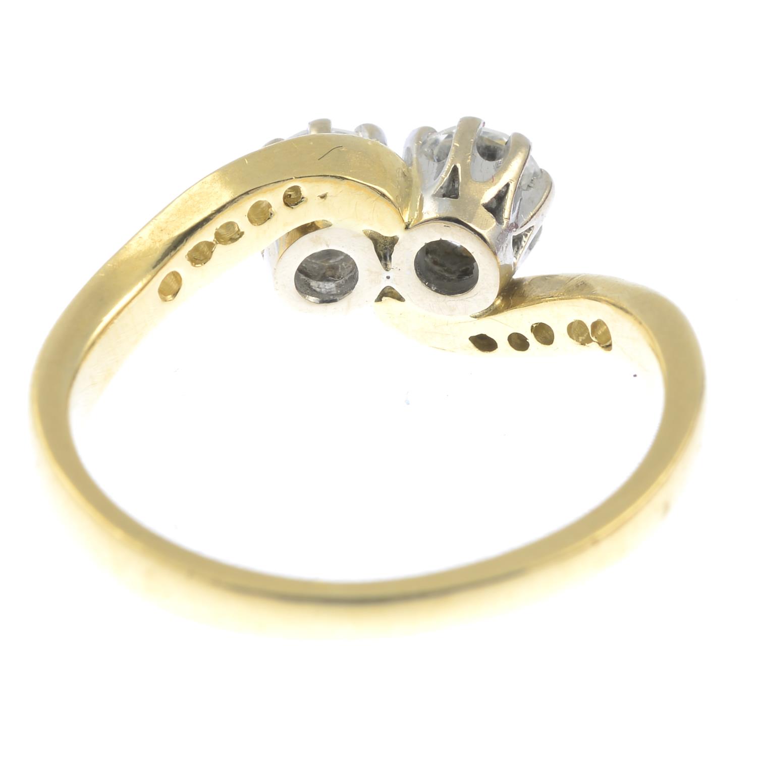 An 18ct gold diamond crossover ring.Estimated total diamond weight 0.60ct, - Image 2 of 2