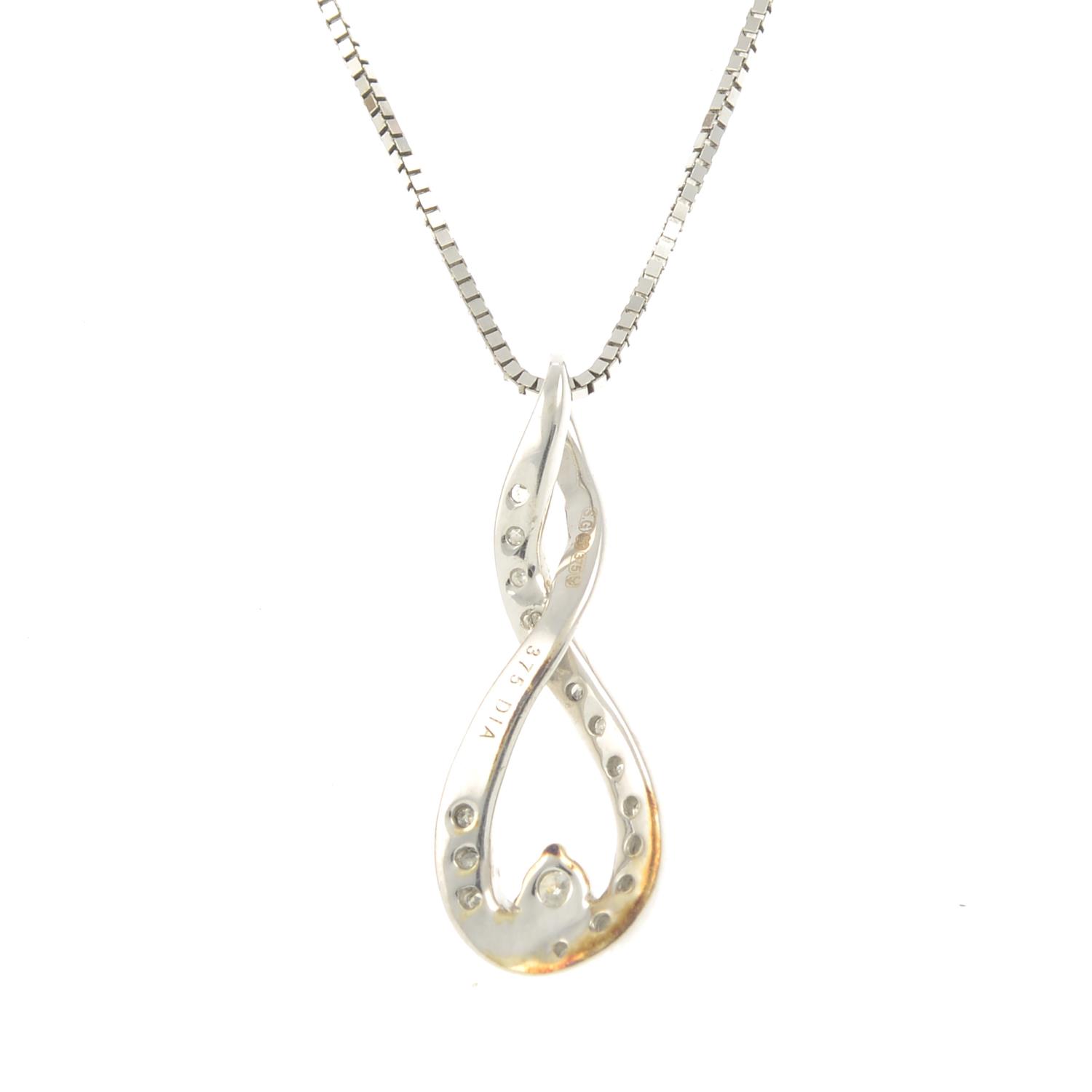 A 9ct gold diamond pendant, - Image 2 of 2