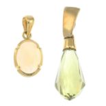 Opal single-stone pendant,