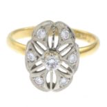 A diamond ring.Estimated total diamond weight 0.30ct,