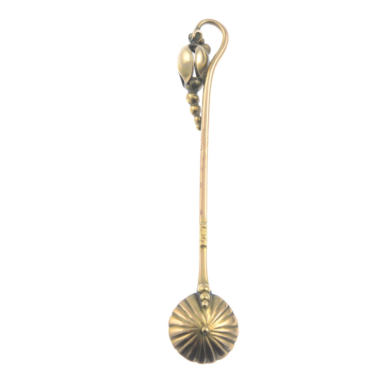 An early 20th century 9ct gold condiment spoon.Stamped 9ct.Length 7cms. - Image 2 of 2