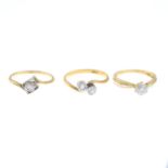18ct gold brilliant-cut diamond cluster ring,