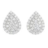 A pair of 18ct gold brilliant-cut diamond cluster earrings.Total diamond weight 0.64ct.Hallmarks