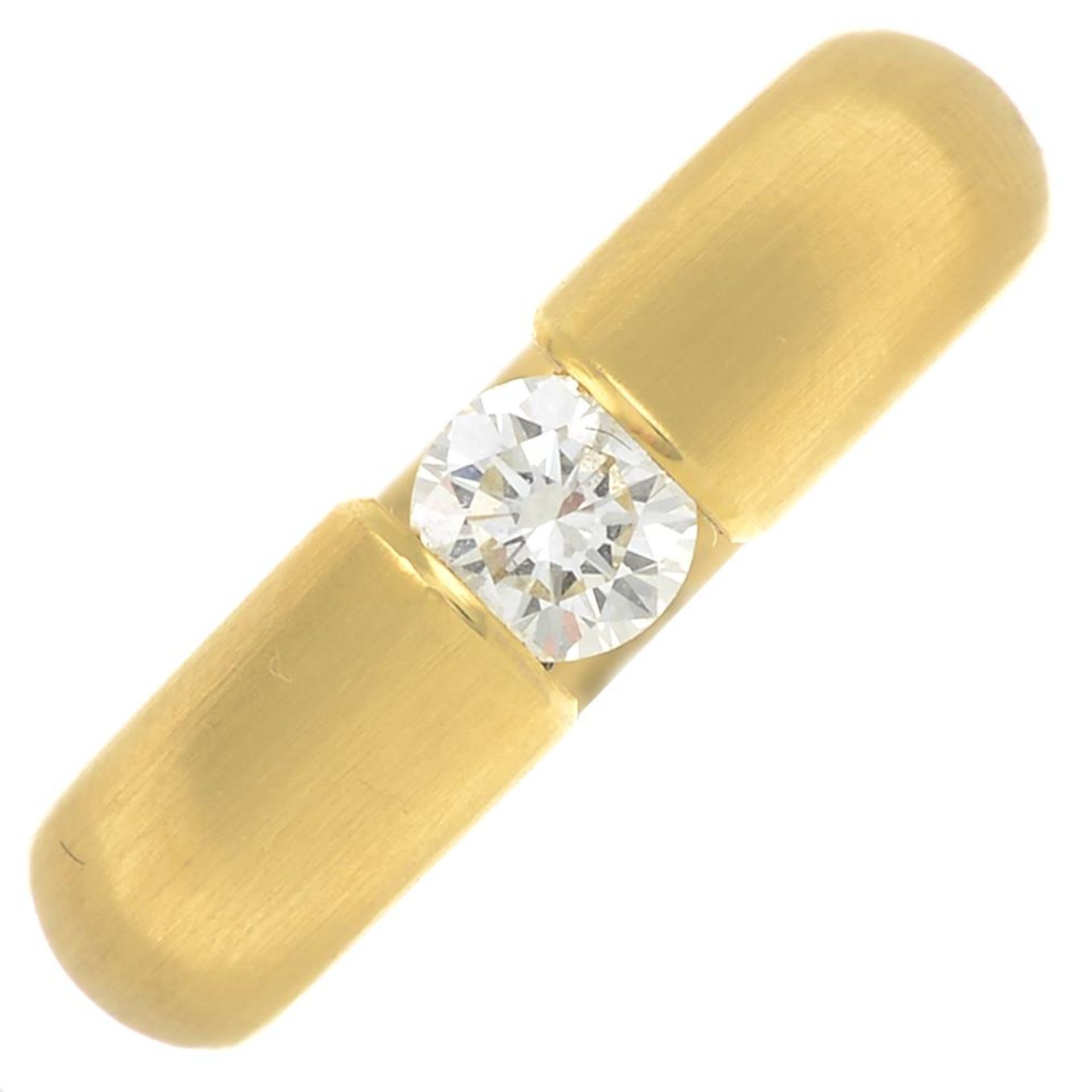 An 18ct gold brilliant-cut diamond single-stone ring.Diamond weight 0.35ct,