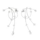 A pair of 18ct gold brilliant-cut diamond spray earrings.Total diamond weight 1.06cts.Hallmarks for