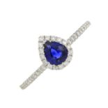 An 18ct gold sapphire ring,