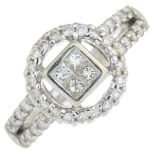 A vari-cut diamond ring.Estimated total diamond weight 0.60ct,