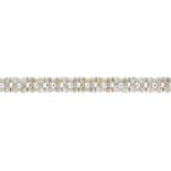 An 18ct gold 'brown' diamond bracelet.