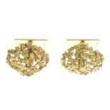 A pair of 1960s 18ct gold cufflinks.Hallmarks for London, 1967.Length of cufflink face 2.1cms.