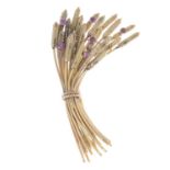 A wheatsheaf clip, set with ruby highlights.Length 6.5cms.