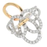 An 18ct gold brilliant-cut diamond openwork dress ring.Total diamond weight 0.83ct.Hallmarks for