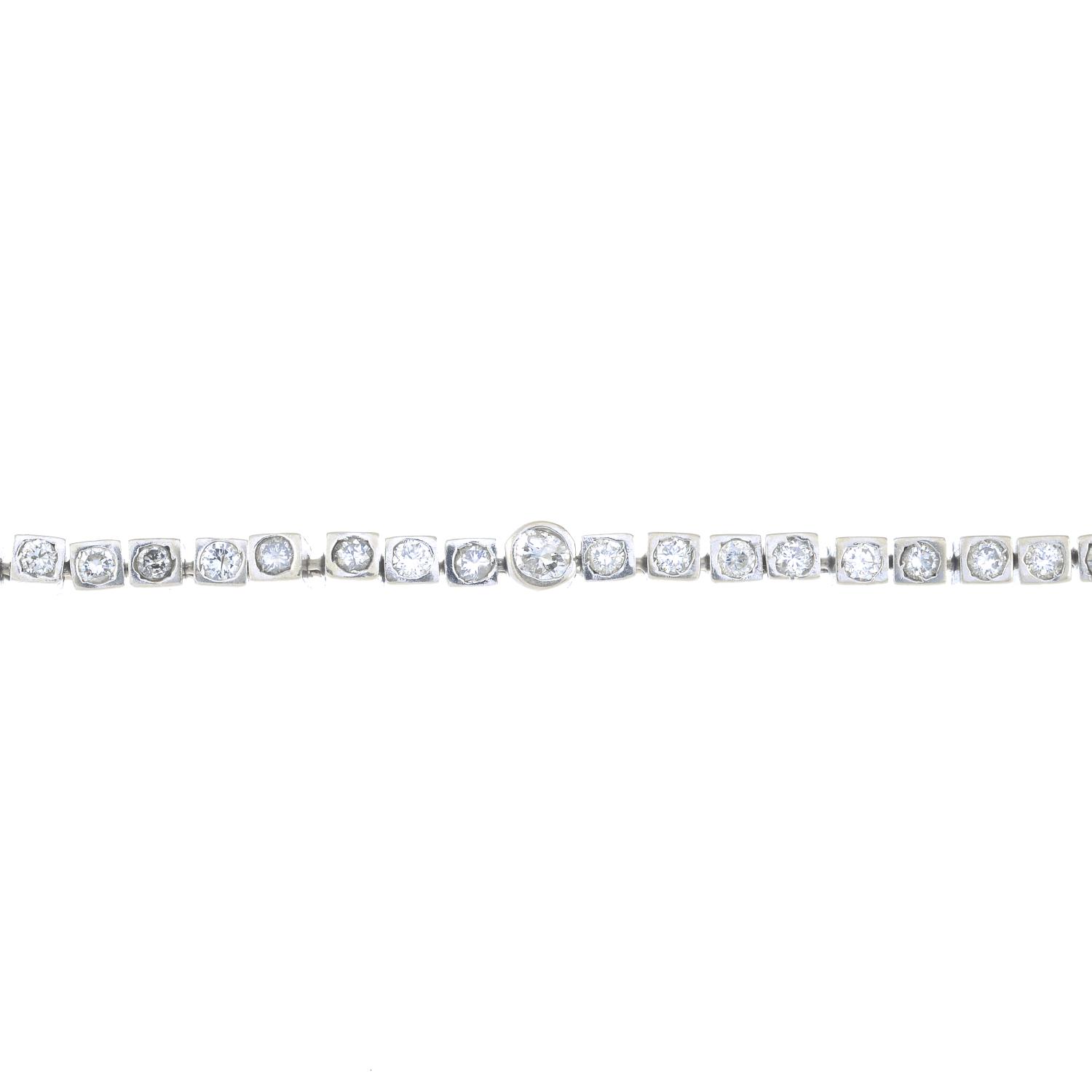 A diamond bracelet.Estimated total diamond weight 1.60cts,