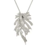 A 14ct gold vari-cut diamond pendant,