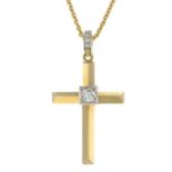An 18ct gold 'Heera' diamond cross pendant,