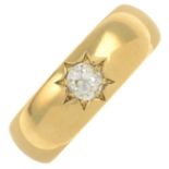 An early 20th century 18ct gold old-cut diamond single-stone ring.Estimated diamond weight 0.35ct,