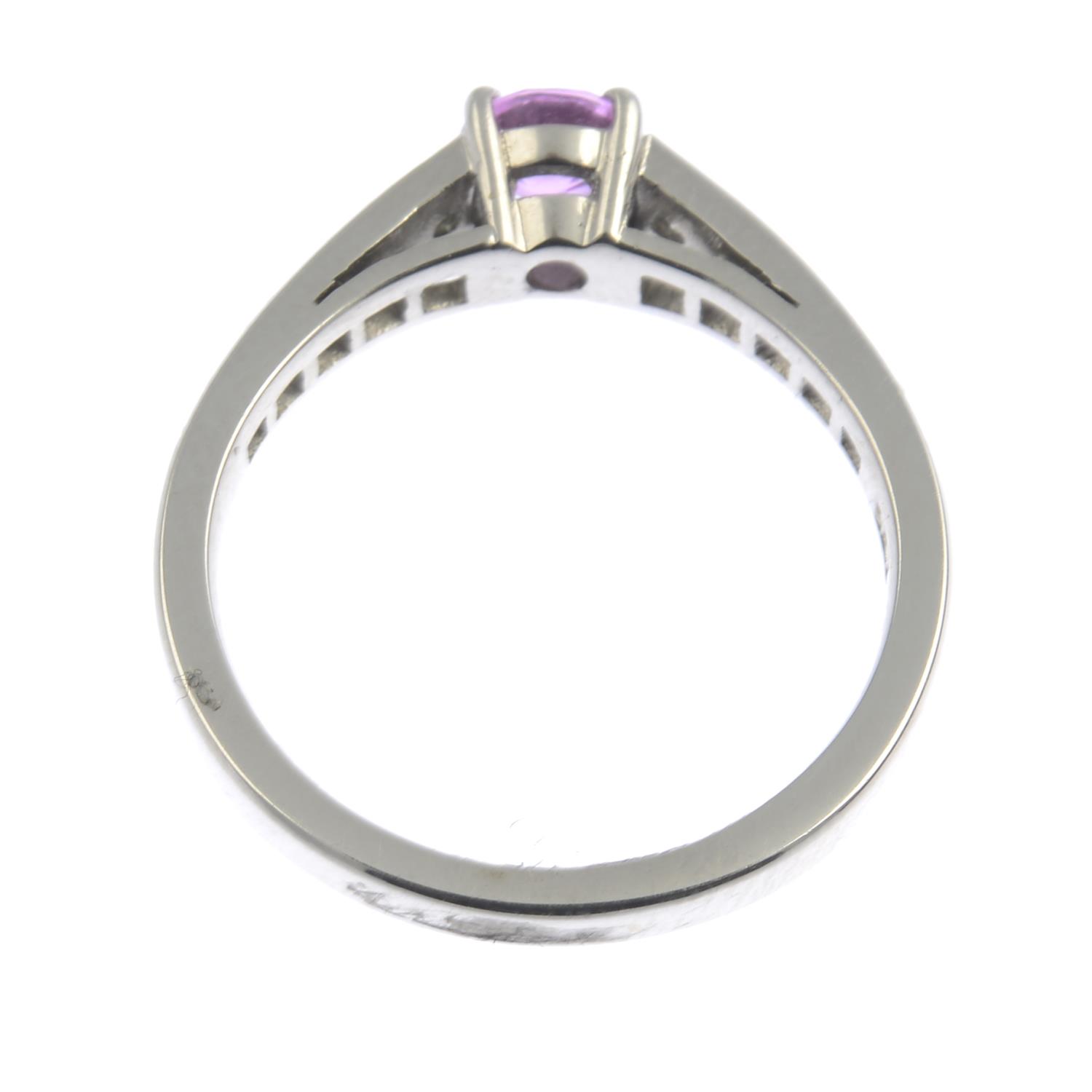 An 18ct gold pink sapphire and brilliant-cut diamond ring. - Image 2 of 3