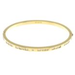 An 18ct gold vari-cut diamond 'Morse Code' hinged bangle.