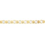 A brilliant-cut diamond bracelet.Estimated total diamond weight 0.80ct,