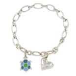 A gem-set charm bracelet,