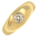 An early 20th century 18ct gold old-cut diamond single-stone ring.Estimated diamond weight 0.50ct,