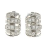 A pair of brilliant-cut diamond 'Vannerie' earrings,