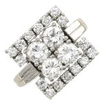 A brilliant-cut diamond dress ring.Total diamond weight 1.65cts,