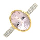 An 18ct gold morganite single-stone ring,