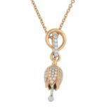 An 18ct gold diamond 'Maymay' tulip pendant,