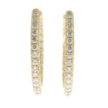 A pair of brilliant-cut diamond hoop earrings.Estimated total diamond weight 2.40cts,