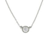 A platinum brilliant-cut diamond pendant,