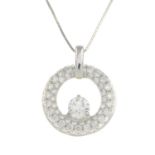 A brilliant-cut diamond pendant,