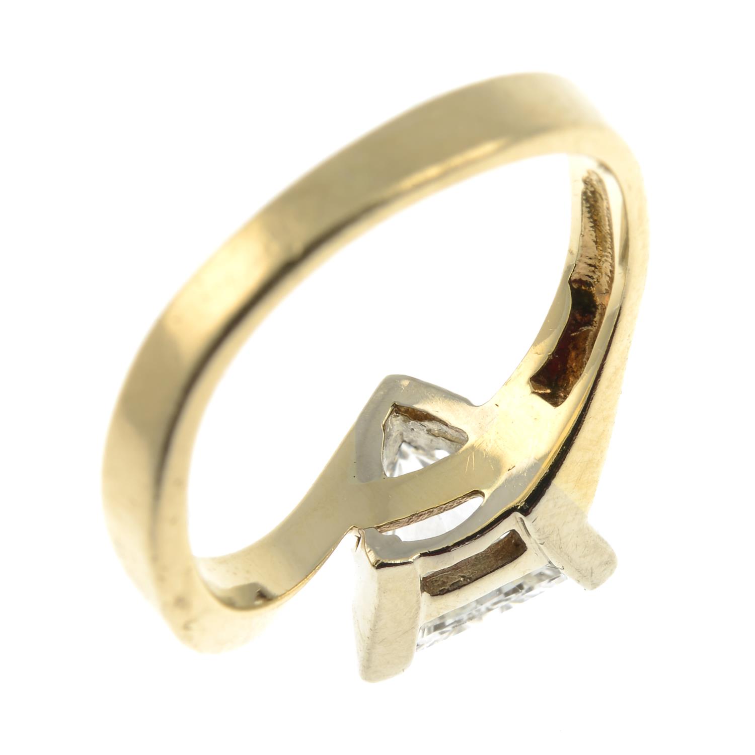 A triangular-shape diamond single-stone ring. - Image 3 of 3