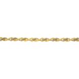 An Art Nouveau 18ct gold rose-cut diamond bracelet.French assay marks.Length 18cms.