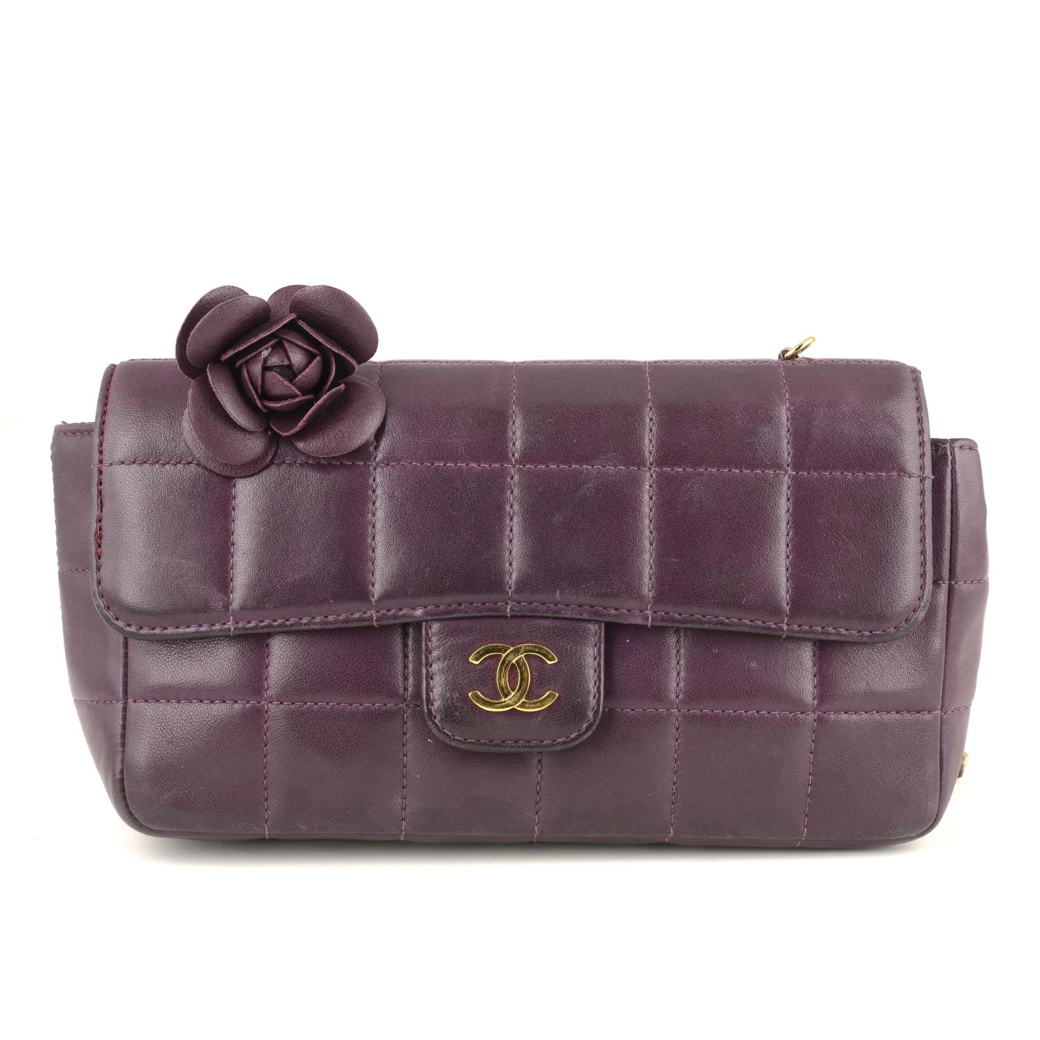 CHANEL - a purple Chocolate Box Mini Flap handbag.