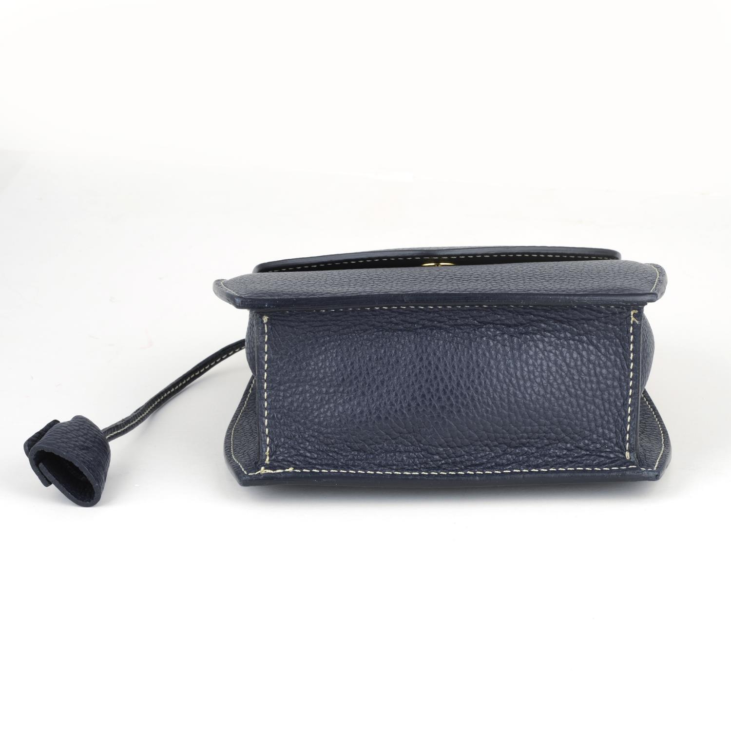 BUTI PELLETTERIE - a mini Minny navy blue leather handbag. - Image 5 of 6