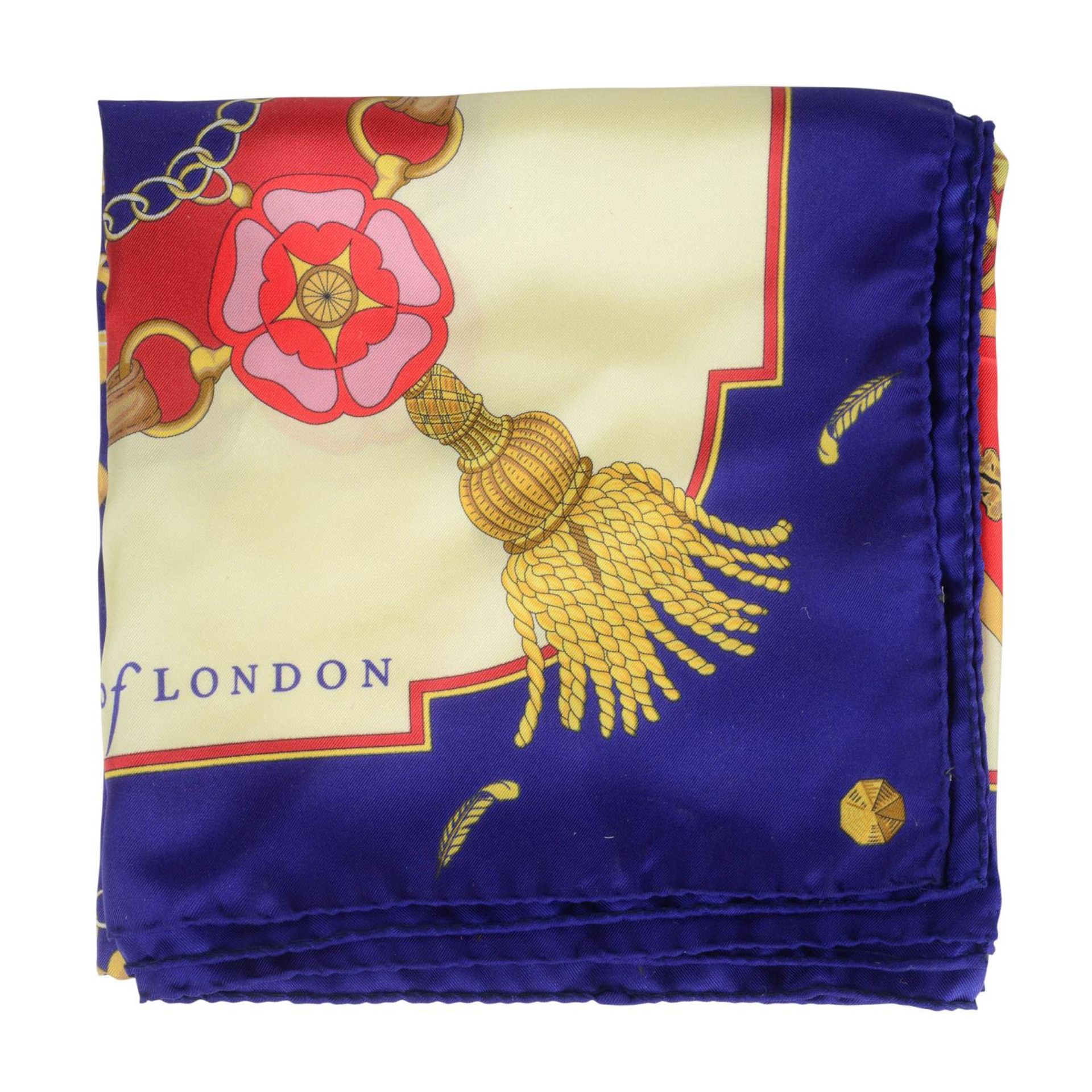 ASPINAL OF LONDON - a Signature Shield silk scarf.