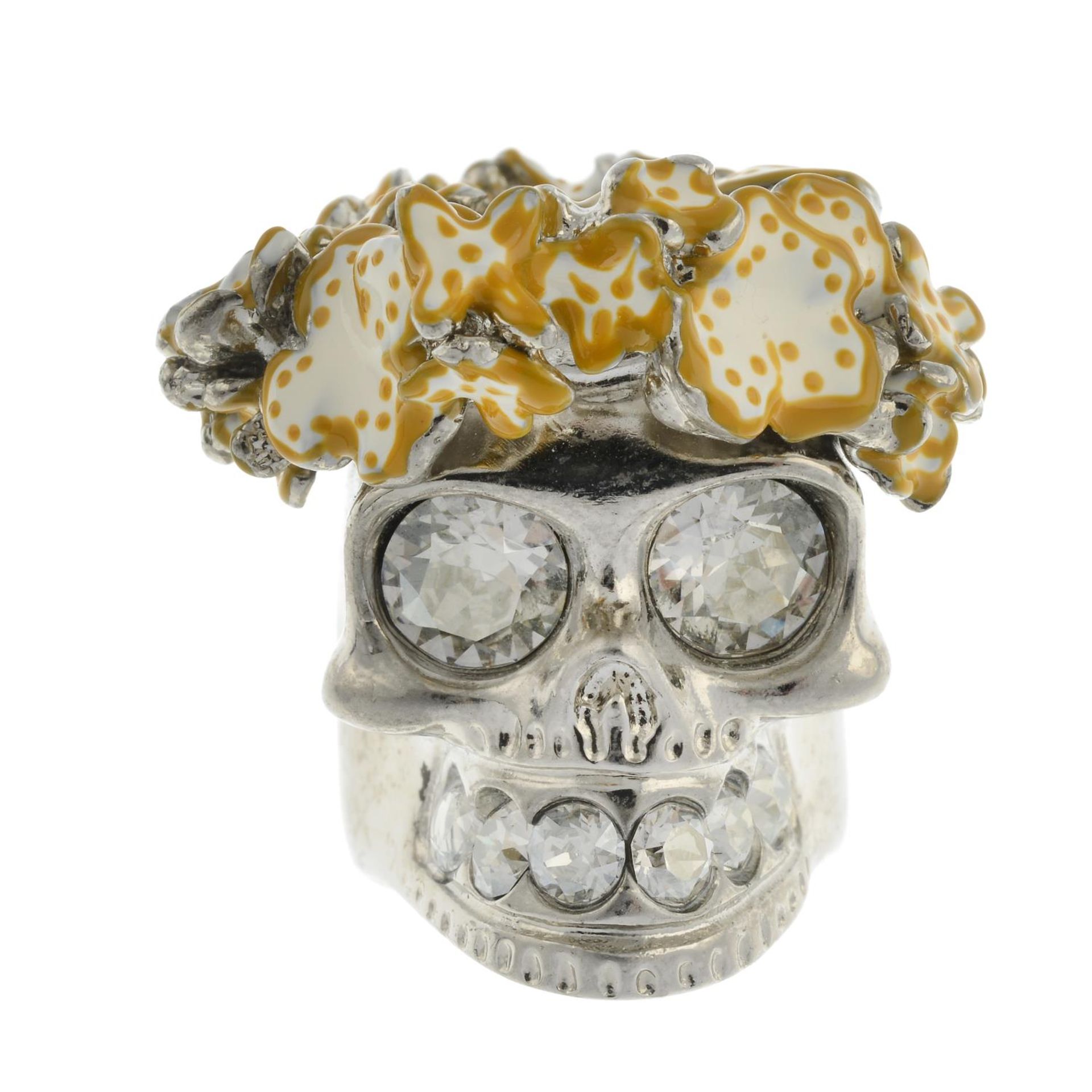 ALEXANDER MCQUEEN - a Flower Crown Skull ring.