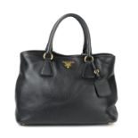 PRADA - a black Vitello Daino handbag.