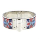 HERMÈS - an enamel Sangles En Zigzag Wide Hinged bracelet.