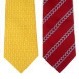 HERMÈS - two silk ties.